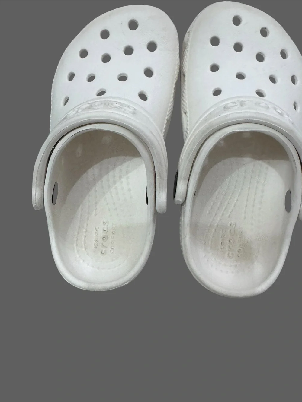 CROCS Kids White Classic Clogs with Heel Strap